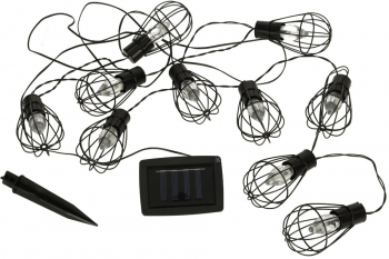 Ghirlanda solara UBX® 10 LED-uri IP44 plastic negru 