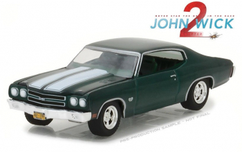 Macheta auto Hollywood Series 18 - John Wick Chapter 2 2017 - 1970 Chevrolet Chevelle SS 396 Solid Pack 1 64 