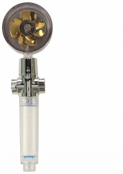 Cap de dus cu ventilator si presiune dubla buton de oprire ON/OFF Gonga® Auriu 