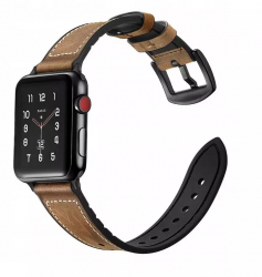 Curea compatibila Apple Watch 42/44mm din piele Gonga® Maro 