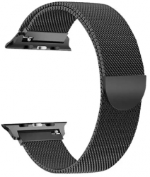 Curea magnetica compatibila Apple Watch metalica reglabila Negru 42/44 mm 