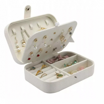 Cutie organizatoare pentru bijuterii 5x16x11 cm Gonga® Alb 