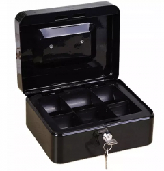 Cutie pentru bani depozitare obiecte metalica cu incuietoare 15x12 cm Gonga® Negru 