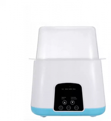 Incalzitor dublu de biberoane sterilizator multifunctional pentru sticle bebelusi si suzete cu display LED Gonga® Alb 