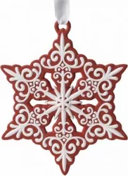 Ornament Craciun jasper steluta rosie Pierced 