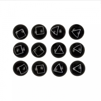 Set 12 bile de sticla pentru joc de indemanare negru Gonga® Negru
