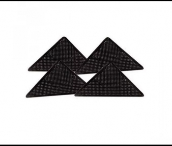 Set 4 benzi antiderapante pentru covor Gonga® Negru 