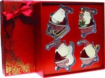 Set 4 decoratiuni Mos Craciun