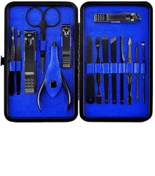 Set pentru manichiura si pedichiura 15 piese Gonga® Albastru 
