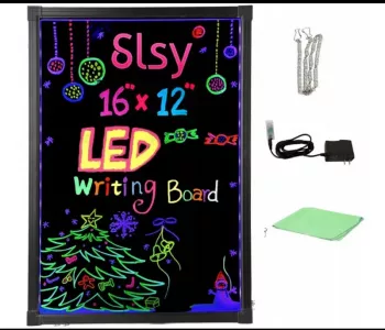 Tabla LED Fluorescenta pentru scris/desenat 30x40cm Gonga® Negru 