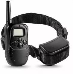 Zgarda pentru caini cu vibratii si electrosoc cu telecomanda acumulator Gonga® Negru