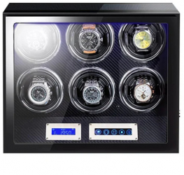 Cutie intors ceasuri automatice iUni Luxury Watch Winder 6 Carbon 