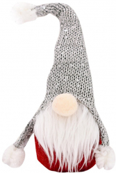 Figurina decorativa pentru Craciun Zola® Spiridus gri cu mustata 