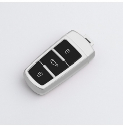 Husa Cheie Smartkey Volkswagen cu 3 Butoane Gri TPU+PC Compatibila cu Volkswagen Passat CC/B6 si B7