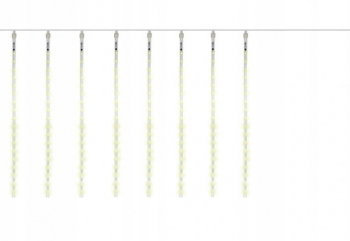 Instalatie de Craciun Zola® 8 Tuburi LED Ploaie de meteori lungime totala 4.5 m lungime tub 50 cm lumina calda 7V impermeabilitat 