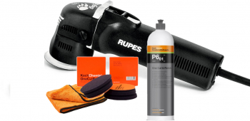 Kit pentru polisat suprafete mici masina Rupes BigFoot LHR75E pasta Koch chemie one step burete 75mm PP-11095.KC1B 