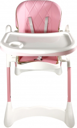 Scaun de masa pentru bebelusi 3-36 luni roz multifunctional inaltime reglabila spatar rabatabil pliabil KinderWelt Confort 