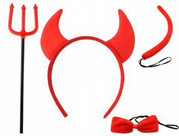 Set dracusor Zola® pentru adulti 4 piese coarne coada papion si fruca