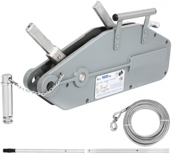 Troliu manual orizontal Vevor 1600 kg Lungime cablu 25 m cablu otel 