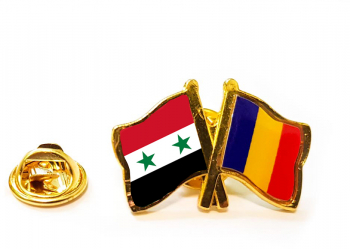 Insigna pin steag Romania si Siria 