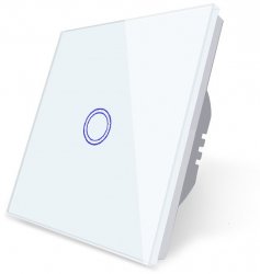 Intrerupator cu touch Zola® alb cu lumina albastra si rosie 8.6x8.6x3.3 cm