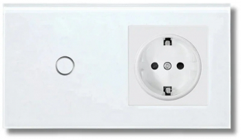 Intrerupator touch si Priza Rama sticla securizata iUni 1Y LED 