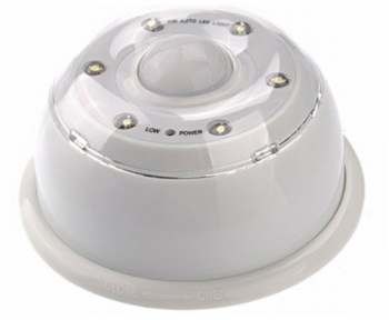 Lampa cu senzor de miscare Zola® cu 6 LED-uri 6V impermeabila 8.5x5 cm alba 