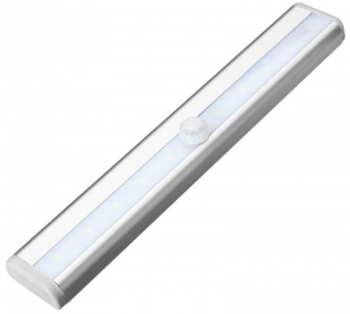 Lampa LED cu senzor de miscare Zola® pentru dulapuri 10 LED-uri 1W 19x3x1.7 cm alba 