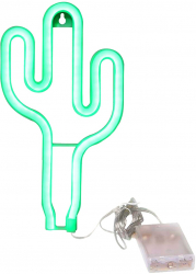 Lampa LED decorativa Zola® model cactus neon din plastic 108 led-uri culoare verde 14x26 cm 