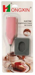 Mixer electric cu suport pentru spumat lapte cappucino cafea fara fir roz 