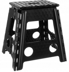 Scaun pliabil Zola® din plastic imitatie 39 cm negru cu alb 