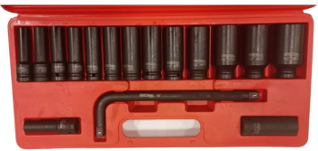 Set trusa chei tubulare impact ½ 16 piese 10-32mm intarite pistol impact KD11755 