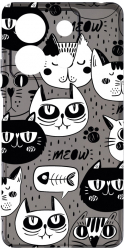 Husa BestCase Compatibila Cu Xiaomi Redmi Note 13 5G Cool Cats Antisoc Grafit Silicon 1.5MM GT 1029 