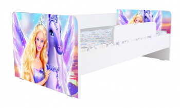 Pat Kiddy Barbie cu protectie si saltea 180x80 cm 