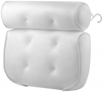 Perna de baie Zola® ideala pentru gat umeri si coloana prindere cu ventuze din plasa confortabila alba 32x36x8 cm 
