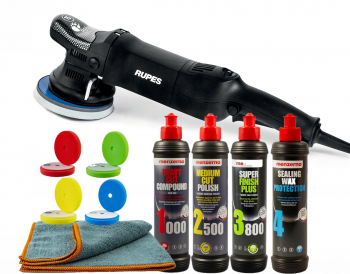 Set polish masina Orbitala Rupes BigFoot LHR15 Mark III 500W paste menzerna 4 pasi PP-11298.M4 