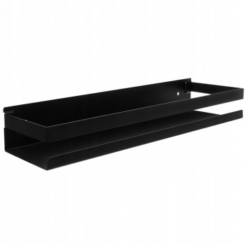 Suport accesorii de baie Zola® negru etajera otel inoxidabil 50cm