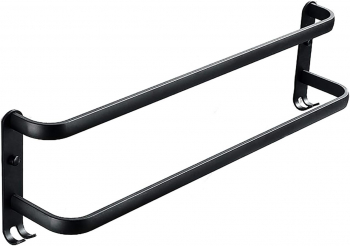 Suport de perete pentru prosoape Zola® otel inoxidabil 2 brate 60x11x17.5 cm negru 