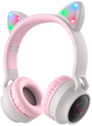 Casti Interfata Bluetooth Wireless On the ear Silicon Cat Ear P124 Grey 