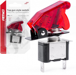 Comutator iluminat intrerupator cu protectie destinatie auto moto ATV SSV Off-Road model TOP GUN tensiune 12V - 24V 