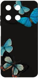 Husa BestCase Compatibila Cu Realme 11 4G Beautiful Blue Butterflies SLIM 1.2MM Microfibra Negru PB 991 