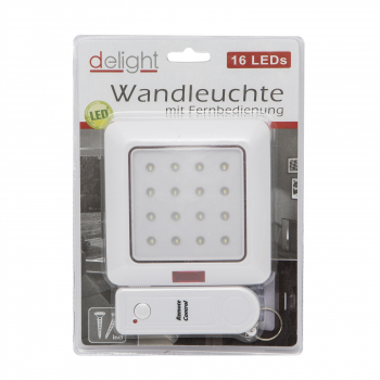 Lampa de perete cu telecomanda Delight LED Baterie 120 x 120 mm Alb