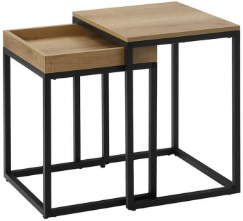 Masa de cafea Vasagle pal si metal natur set 2 piese
