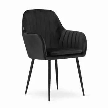 Scaun stil fotoliu bucatarie/living Artool Lugo catifea metal negru 57.5x56.5x86.5 cm 