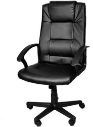 Scaun de birou rotativ functie tilt piele ecologica negru max 100 kg 61x61x105/115 cm Malatec