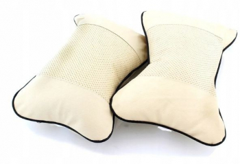 Set 2 buc Perna din piele ecologica pentru tetiera masinii Bej 