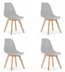 Set 4 scaune bucatarie/living Artool Kito PP lemn gri 46x54.5x80 cm 