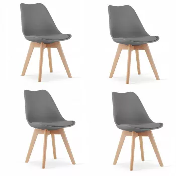 Set 4 scaune bucatarie/living Artool Mark PP lemn grafit 49x43x82 cm 