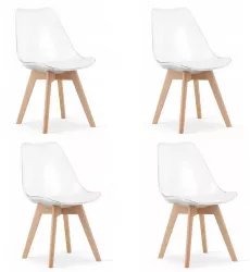 Set 4 scaune bucatarie/living Artool Mark PP lemn transparent 49x42x82.5 cm 