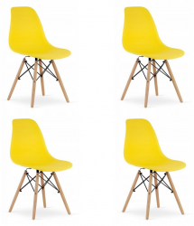 Set 4 scaune stil scandinav Artool Osaka PP lemn galben 46x54x81 cm 